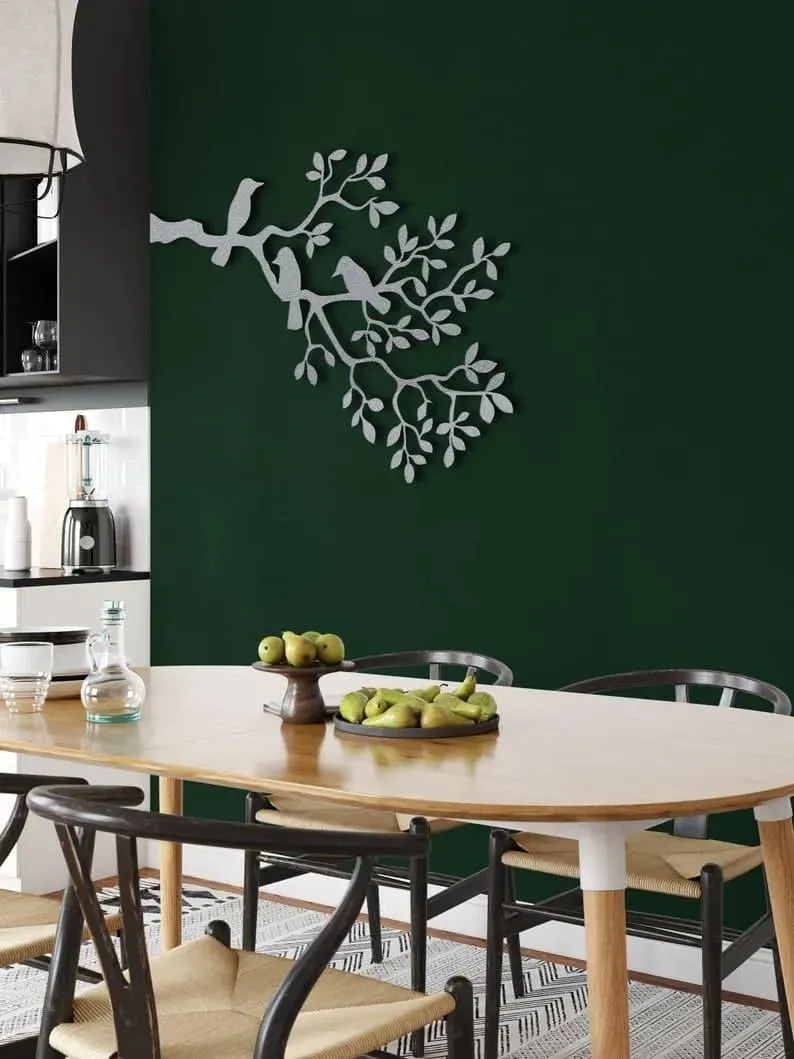 Birds on Branch Metal Wall Decor