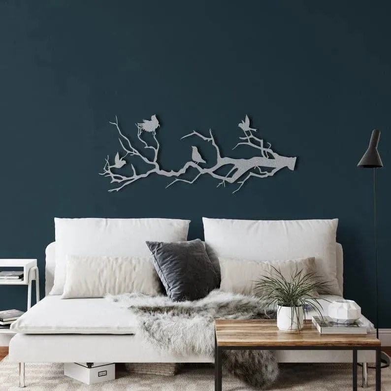 Birds on Branch Metal Wall Decor