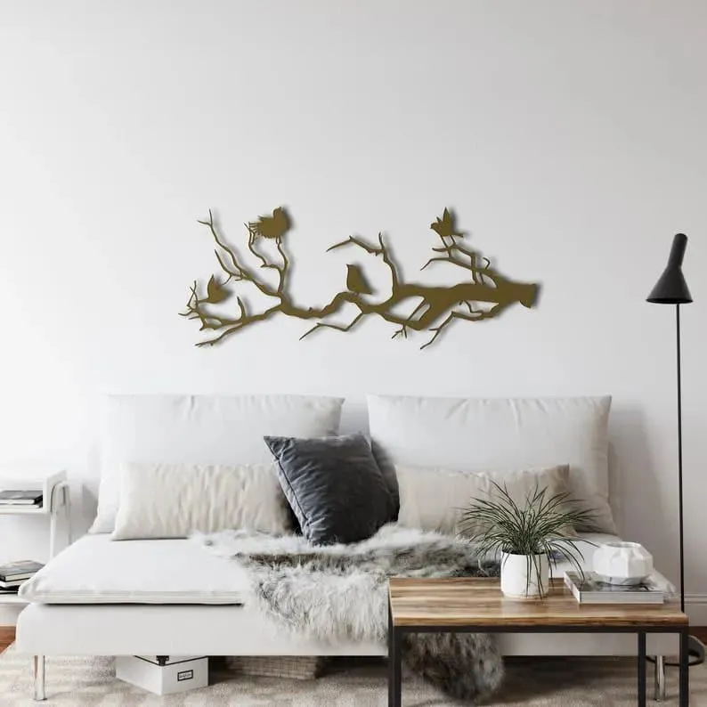 Birds on Branch Metal Wall Decor