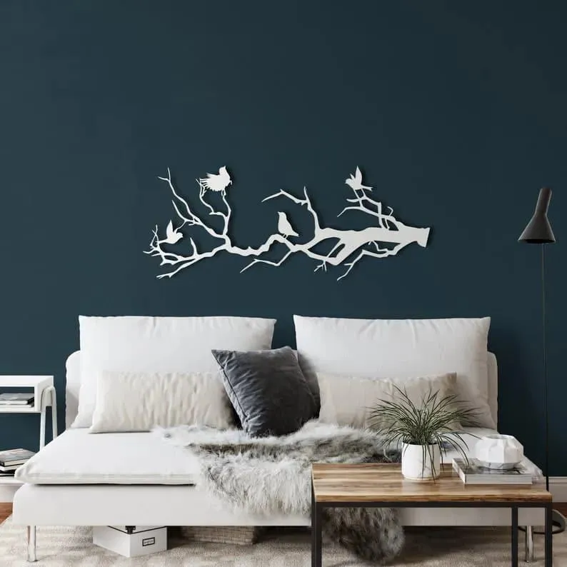 Birds on Branch Metal Wall Decor