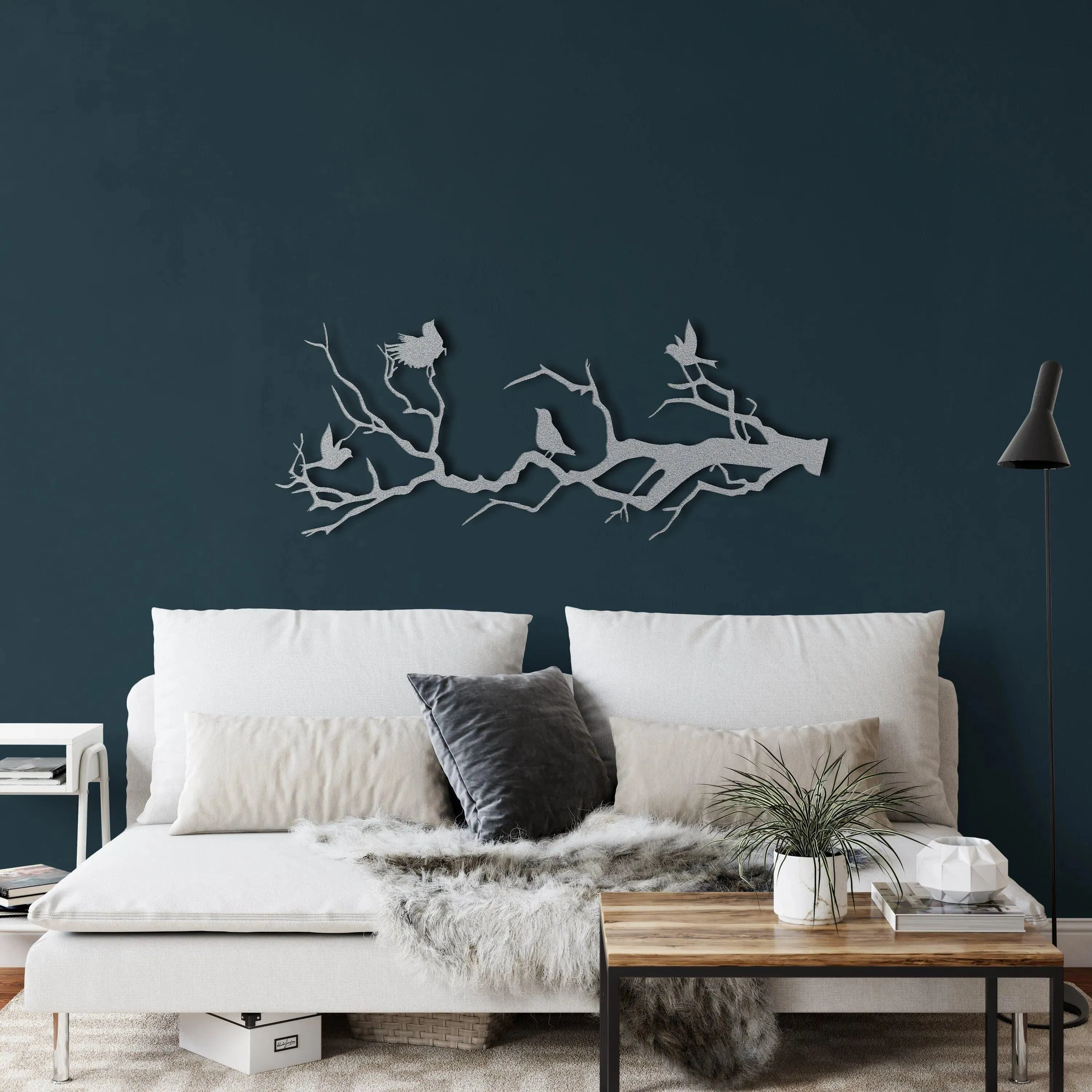 Birds on Branch Metal Wall Decor