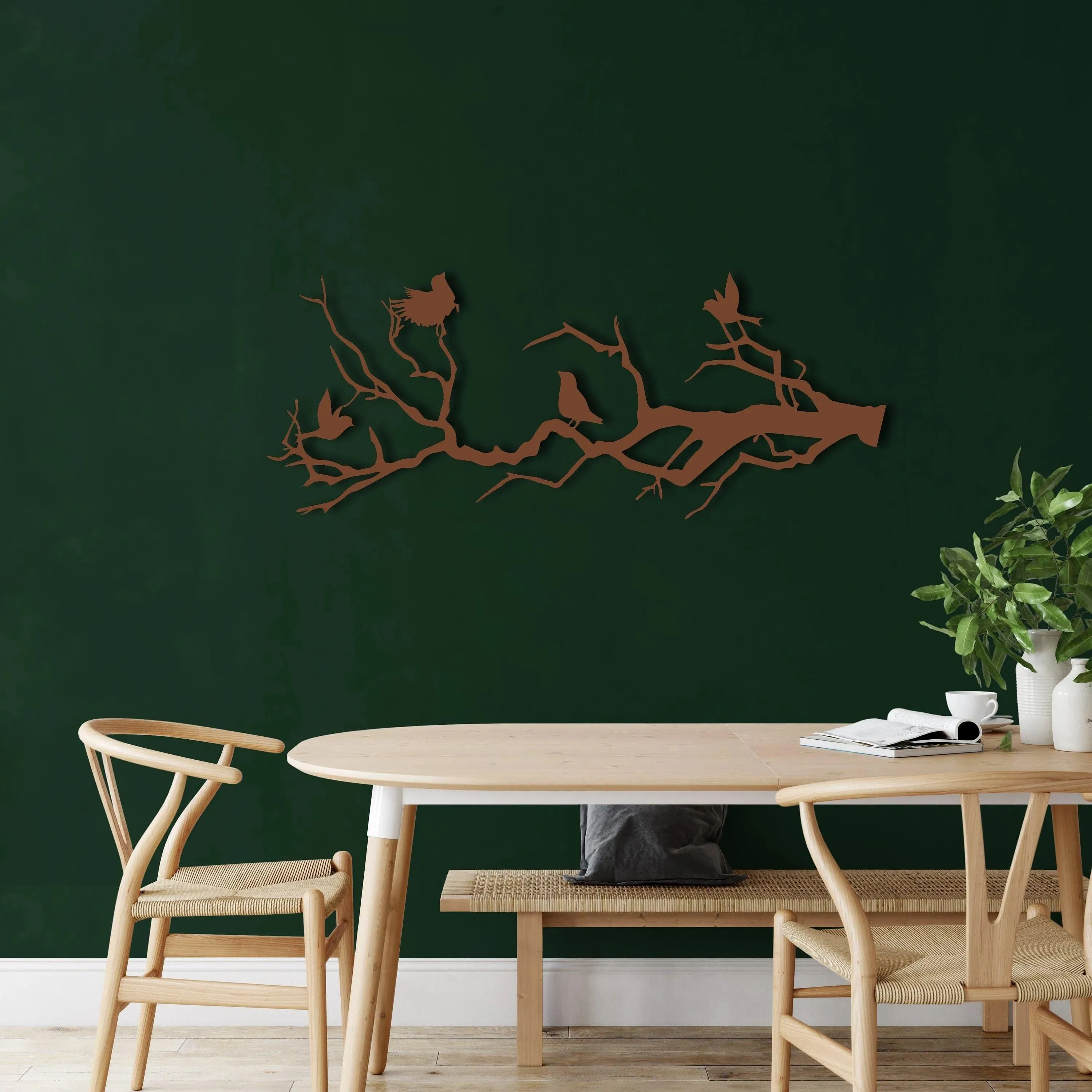 Birds on Branch Metal Wall Decor