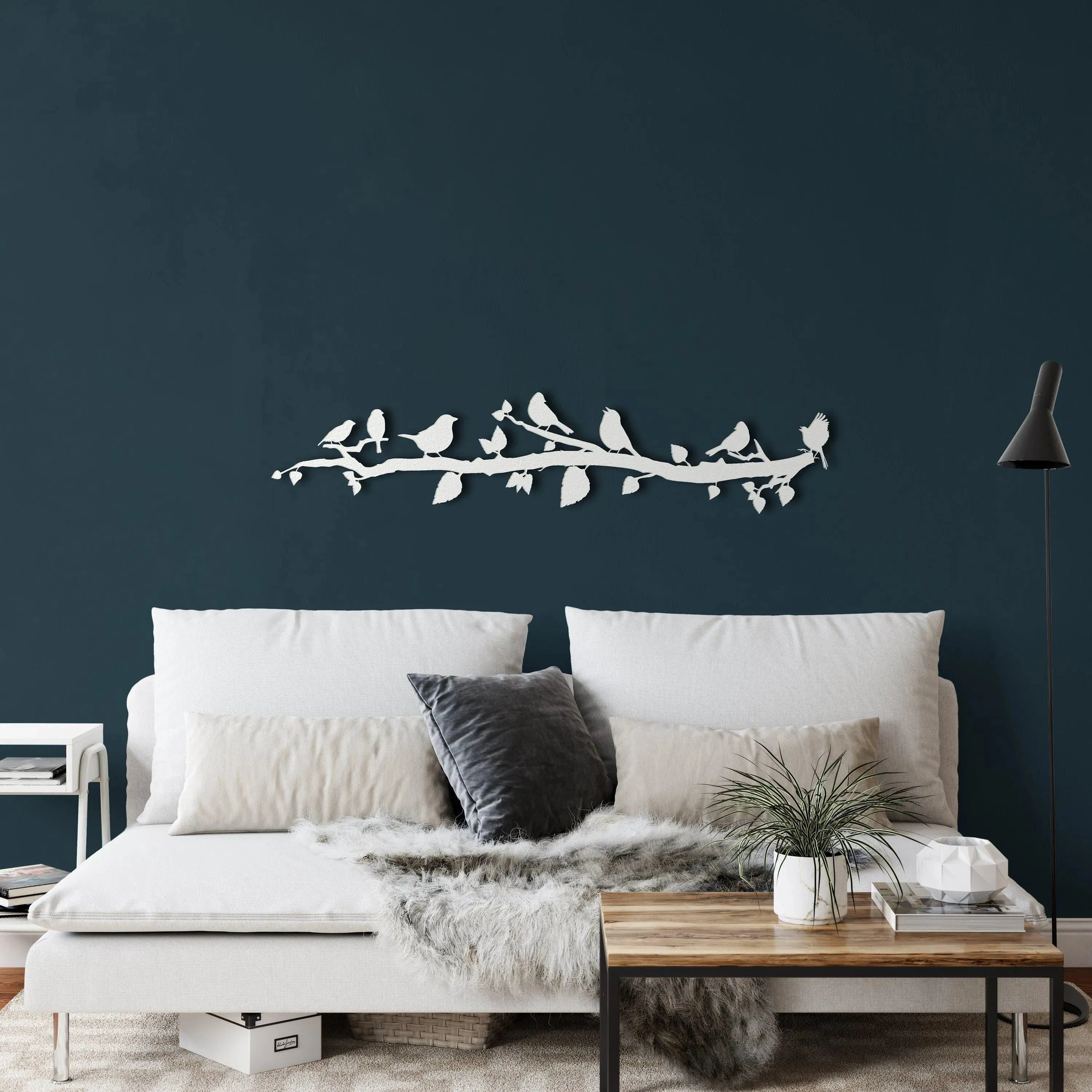 Birds on Tree Branch Metal Wall Art