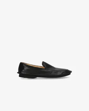 Black Napa Slipper with Rubber Bottom 32261B