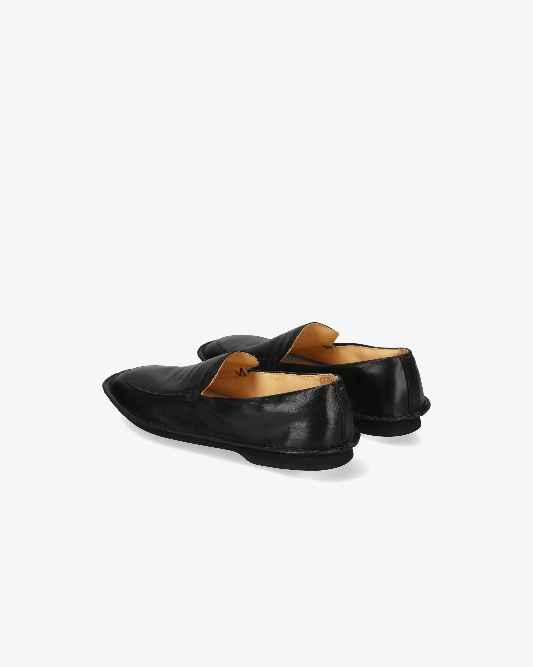 Black Napa Slipper with Rubber Bottom 32261B