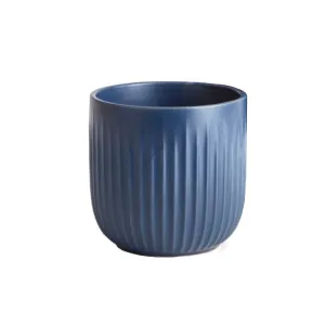 Blue Ribbed Pot