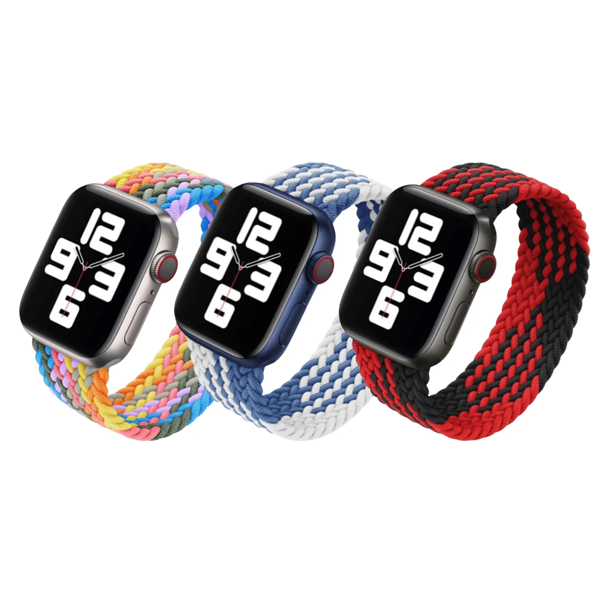 Braided Nylon Solo Loop Apple Watch Band - Gradient
