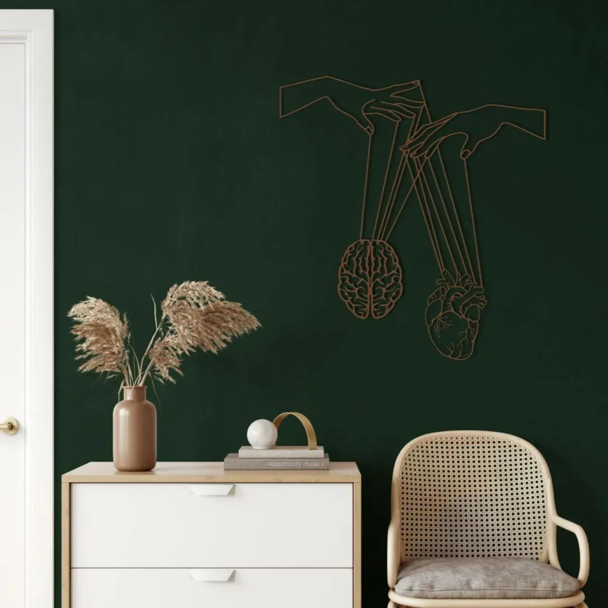 Brain and Heart Metal Wall Art