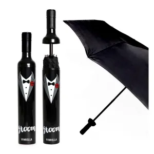Bride and Groom Wine Bottle Umbrellas