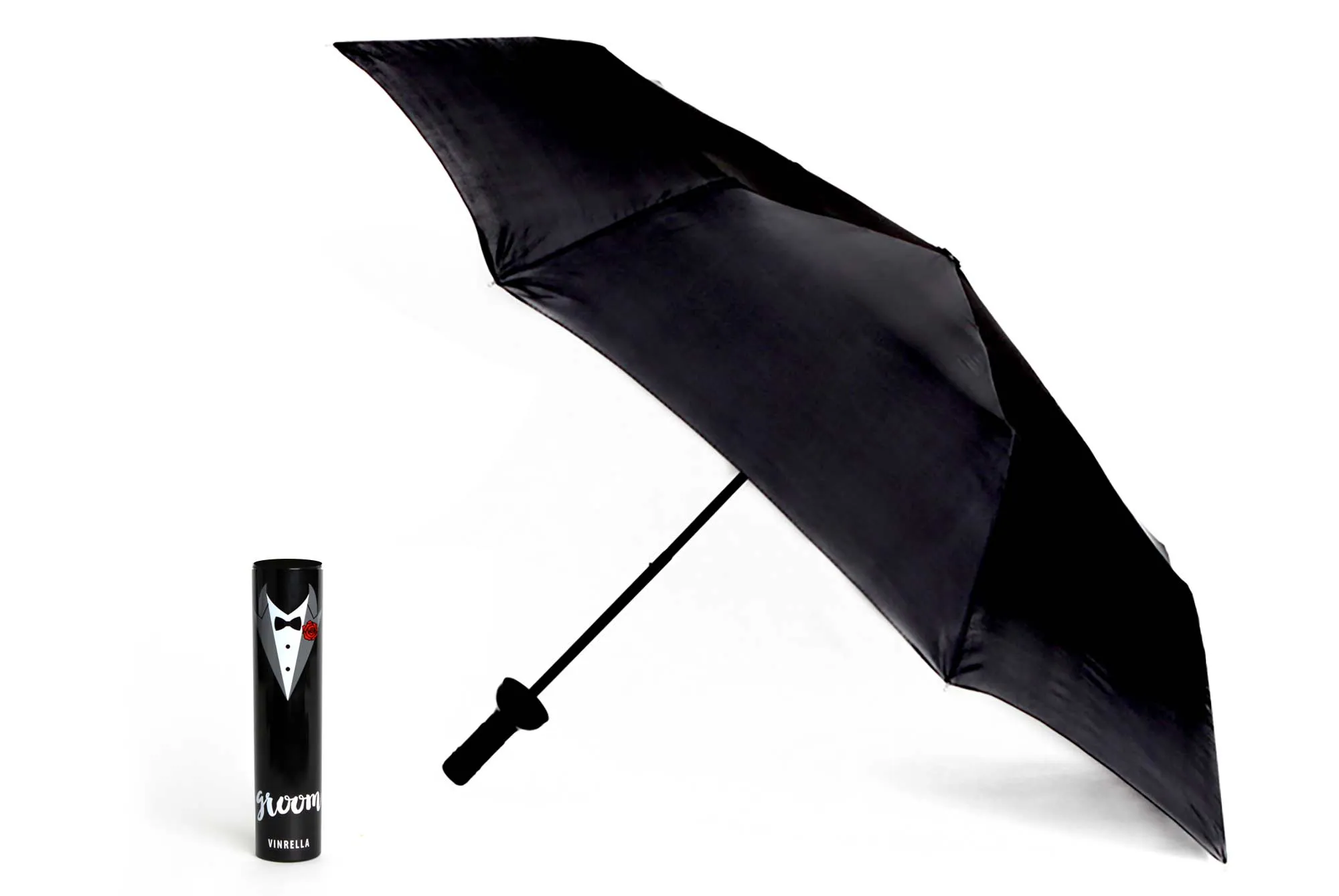 Bride and Groom Wine Bottle Umbrellas