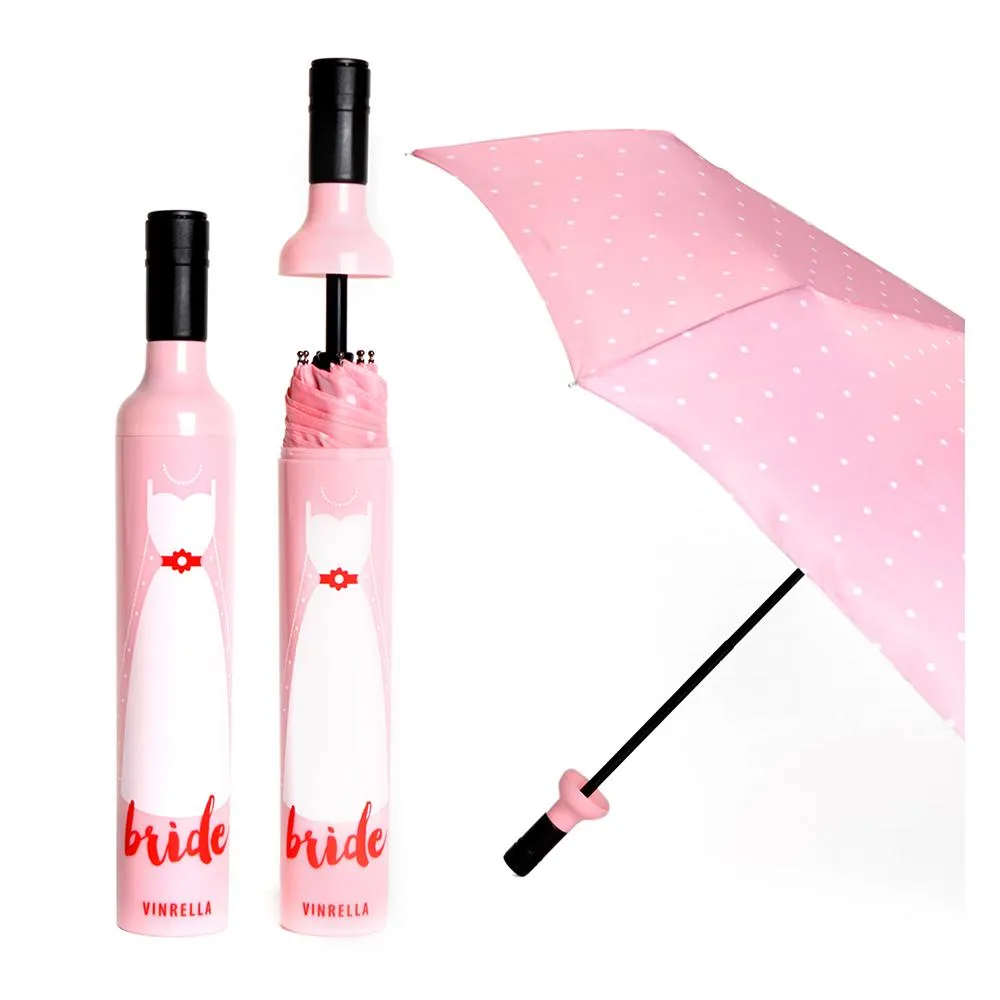 Bride and Groom Wine Bottle Umbrellas
