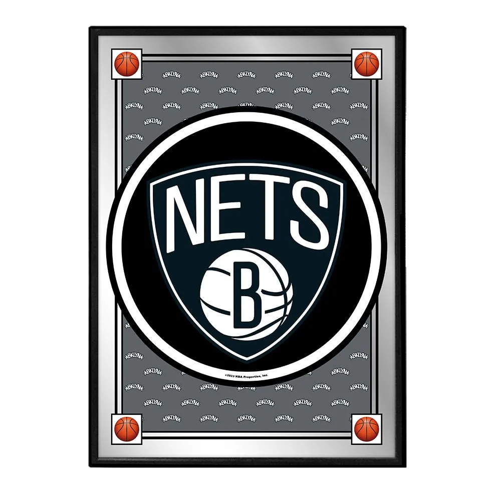 Brooklyn Nets: Team Spirit - Framed Mirrored Wall Sign