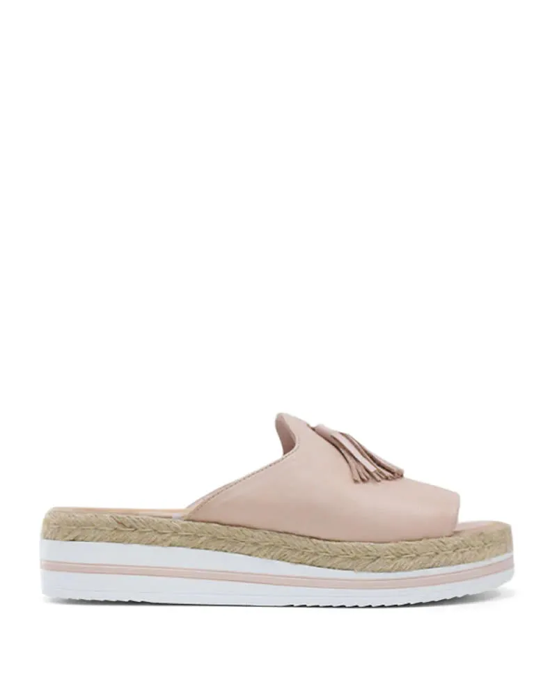 Bueno Shoes Augie Leather Espadrille Slides