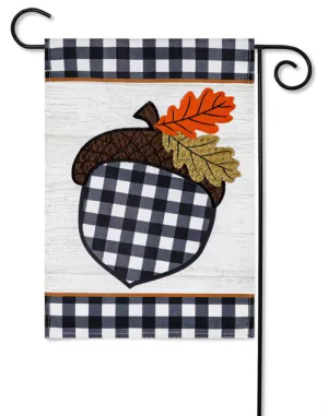 Buffalo Check Acorn Garden Burlap Flag