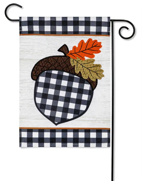 Buffalo Check Acorn Garden Burlap Flag