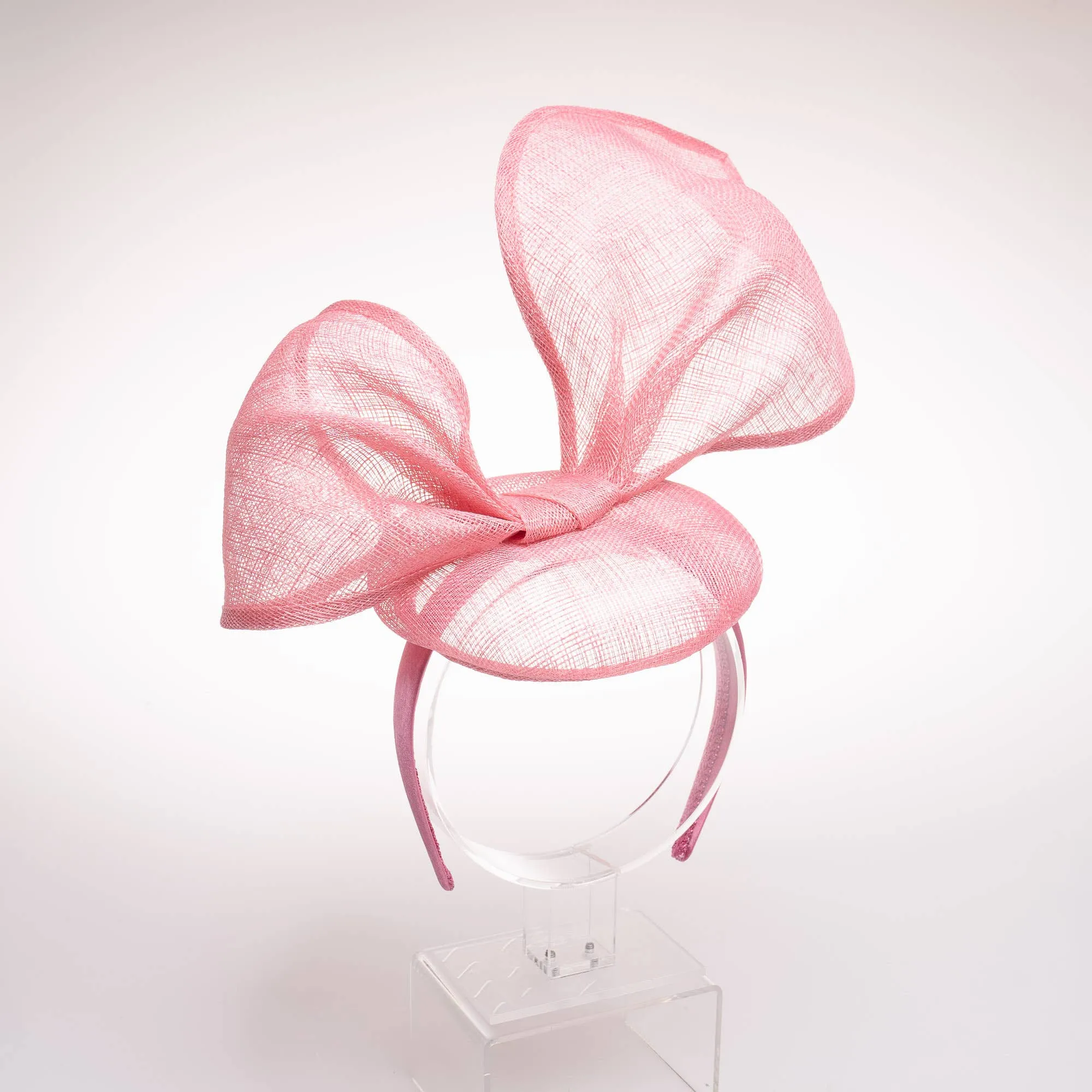 Bunny Ear Inspired Sinamay Headband: Blush