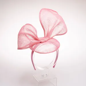 Bunny Ear Inspired Sinamay Headband: Blush