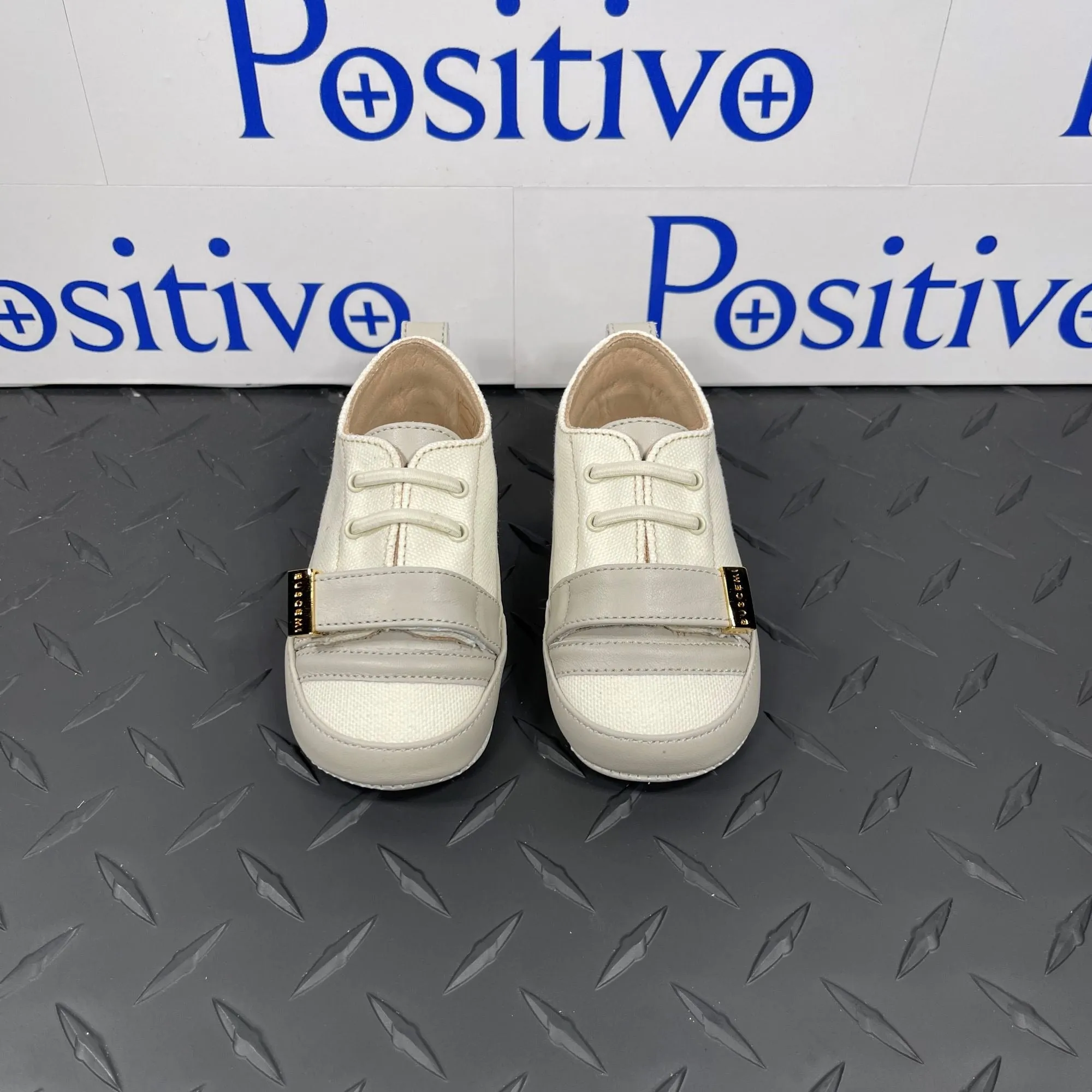 Buscemi 50MM Baby Canvas Off White Leather Sneakers