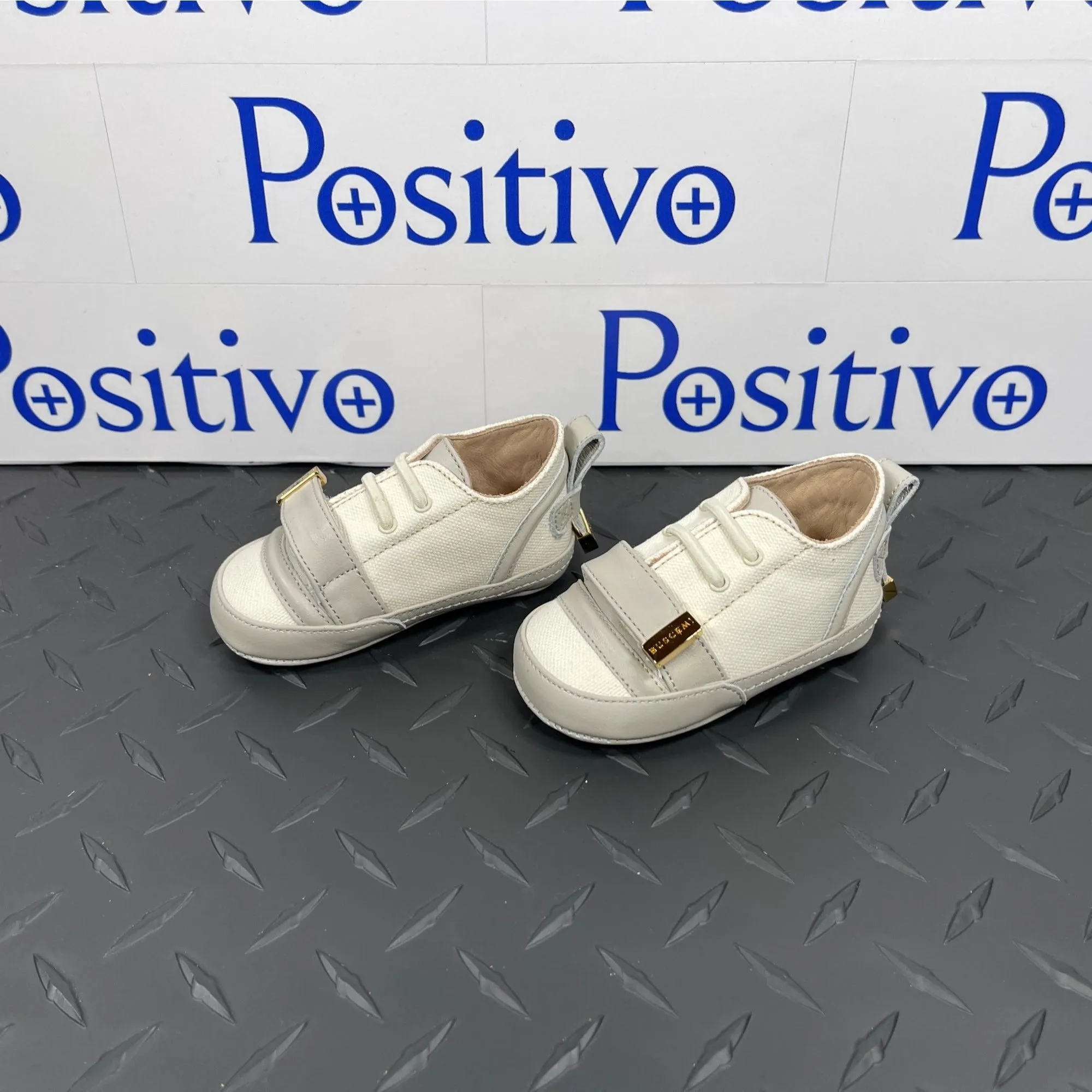 Buscemi 50MM Baby Canvas Off White Leather Sneakers