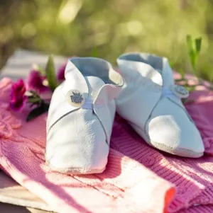 Button Bootie - White