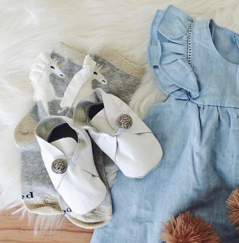 Button Bootie - White