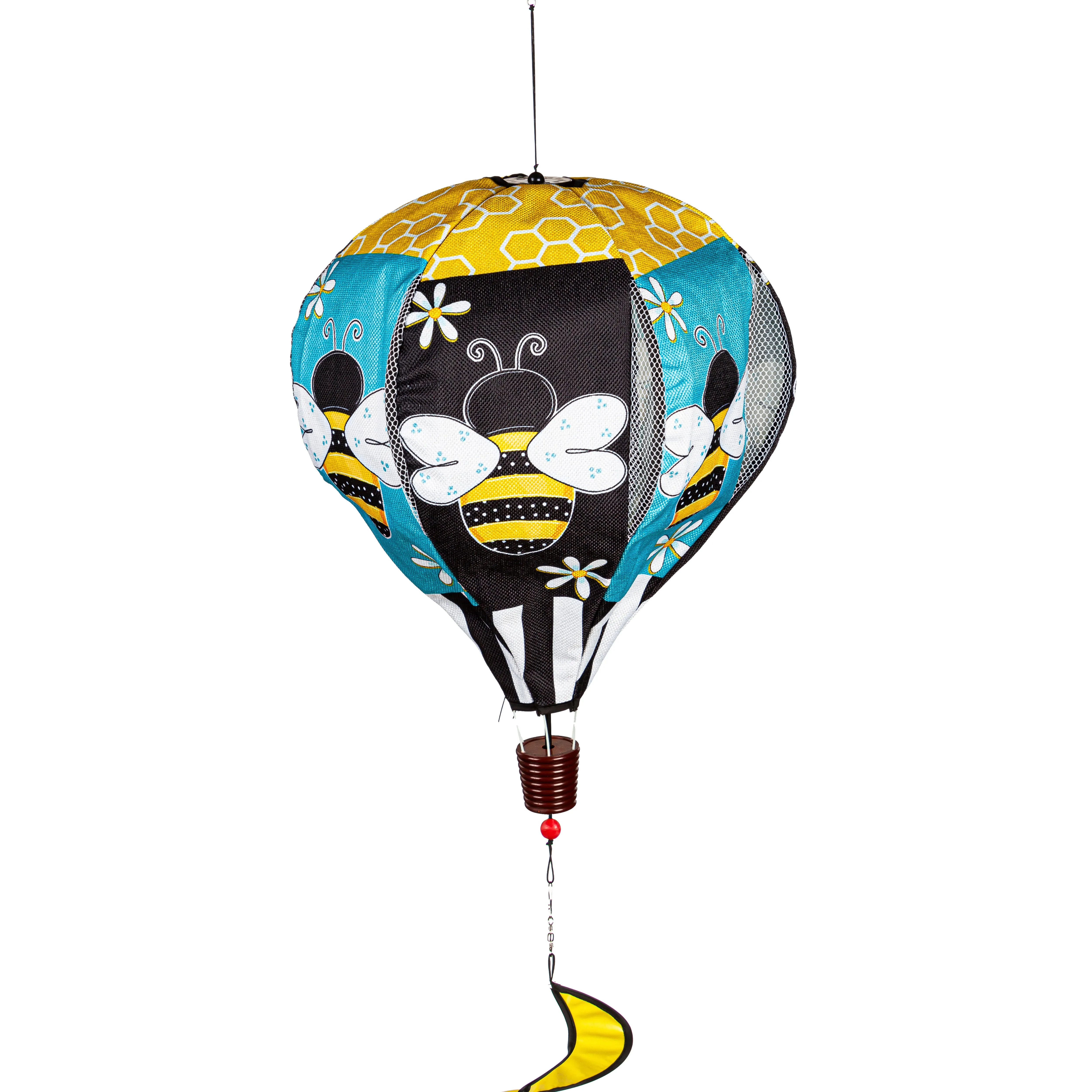 Buzzing Bee Burlap Balloon Spinner,45bb465