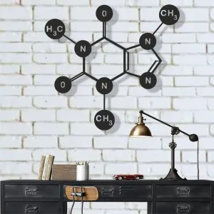 Caffeine Molecule Metal Wall Hanging Decor