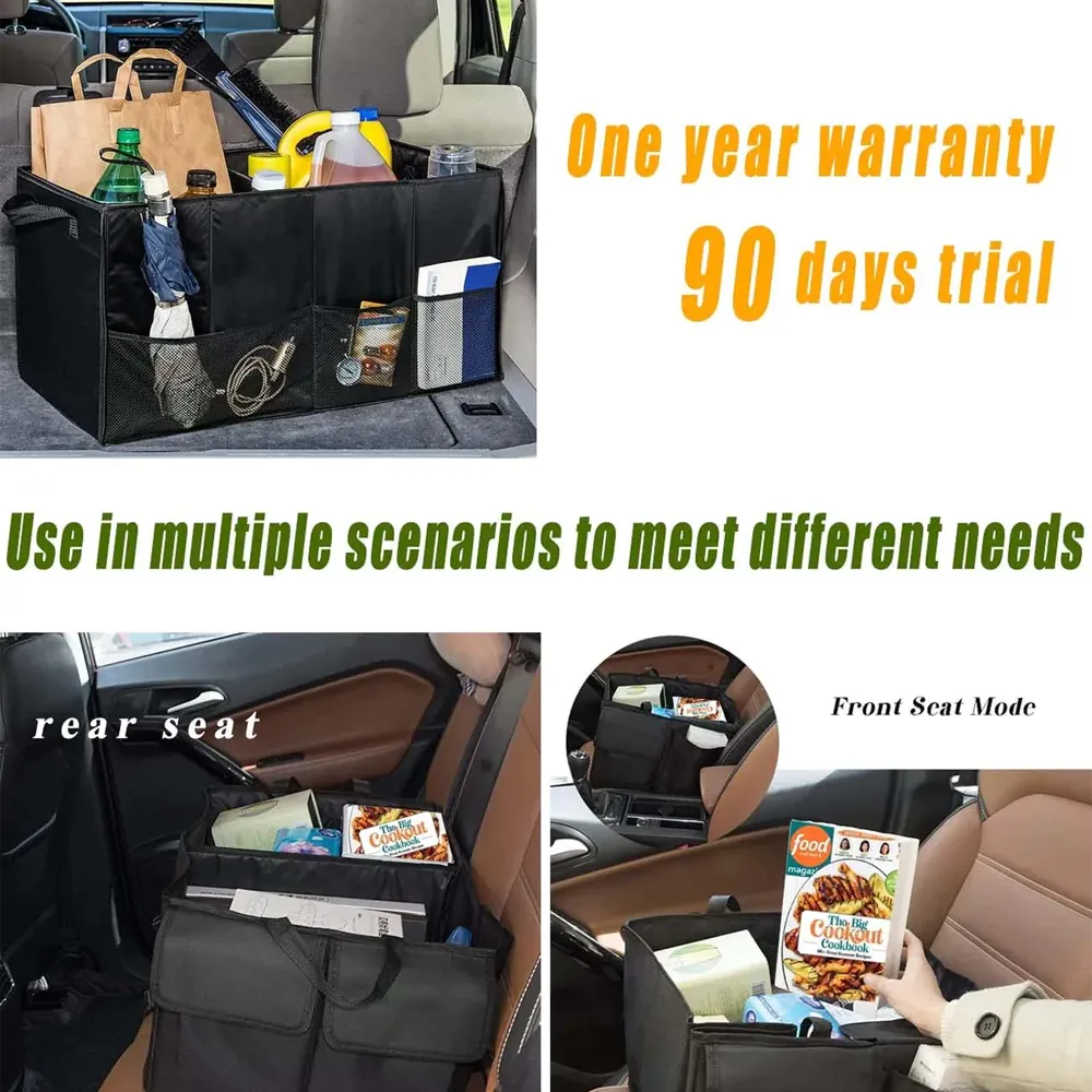 Car Trunk Organizer, Custom-Fit For Car, Foldable Car Trunk Storage Box, Storage Bag, Waterproof, Dust-proof, Stain-Resistant, Car Accessories WAIN229