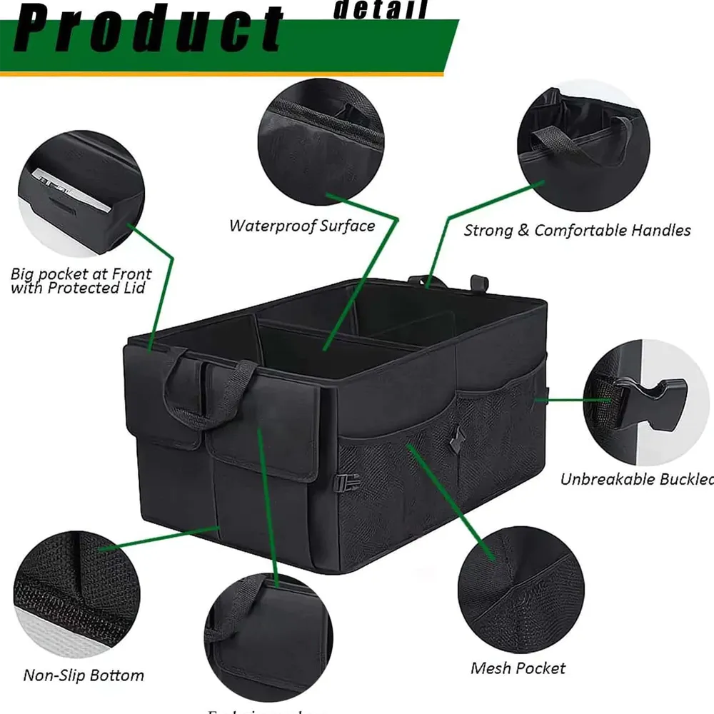 Car Trunk Organizer, Custom-Fit For Car, Foldable Car Trunk Storage Box, Storage Bag, Waterproof, Dust-proof, Stain-Resistant, Car Accessories WAIN229