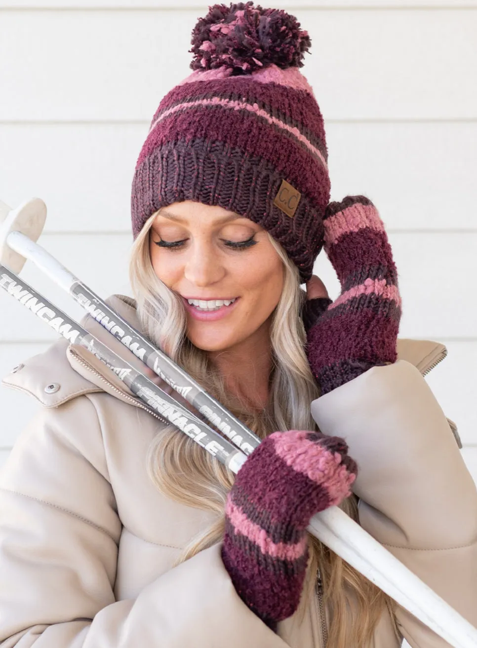 CC Trending Tech Touch Beanie & Mitten Set- More Colors