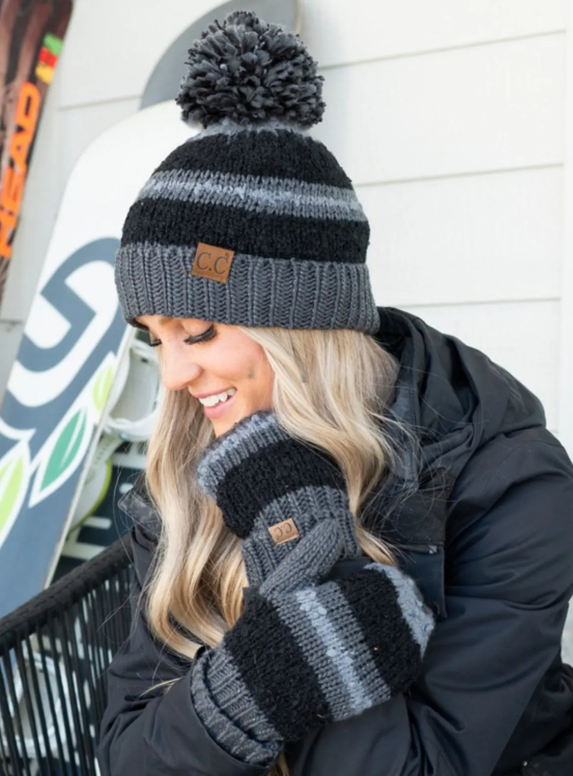 CC Trending Tech Touch Beanie & Mitten Set- More Colors
