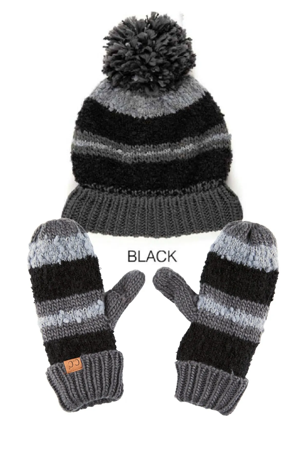 CC Trending Tech Touch Beanie & Mitten Set- More Colors