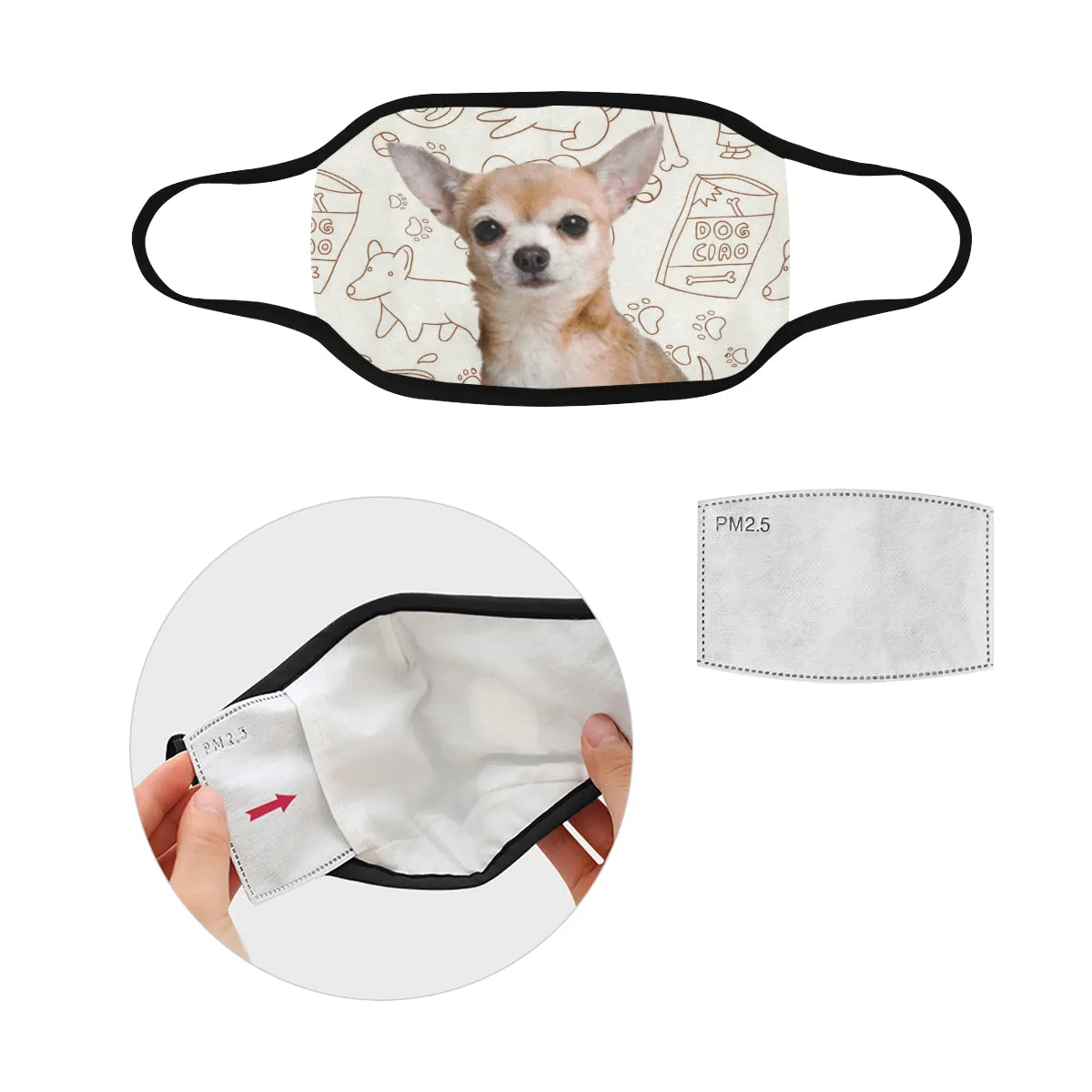Chihuahua Cloth Face Cover - Tan