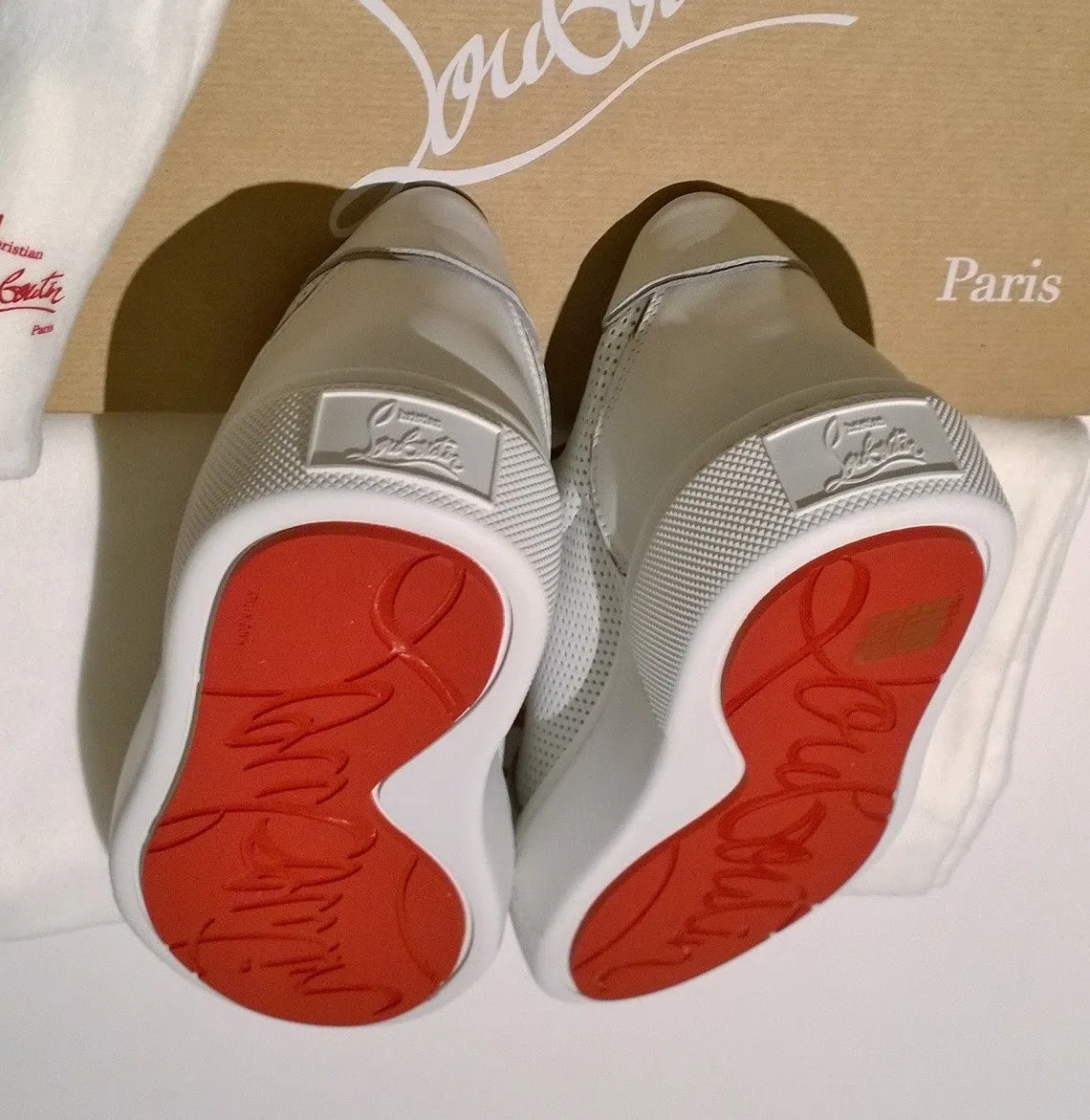Christian Louboutin Vieirissima Perforated White Leather Sneakers Vierissima Trainers