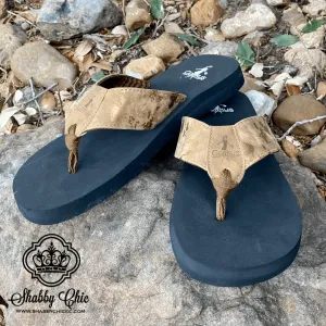 Clover Bronze Flip Flops