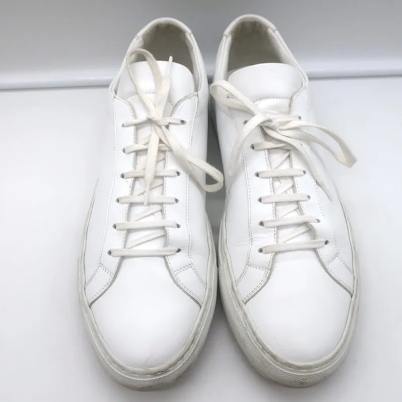 Common Projects Original Achilles Low Top Sneakers White Leather Size 43