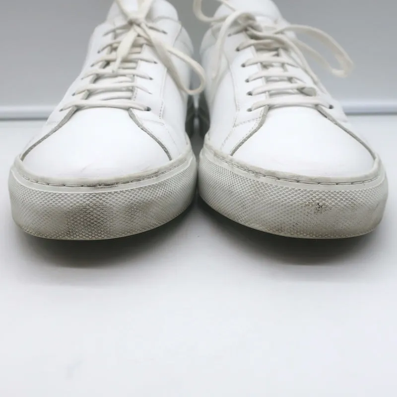 Common Projects Original Achilles Low Top Sneakers White Leather Size 43
