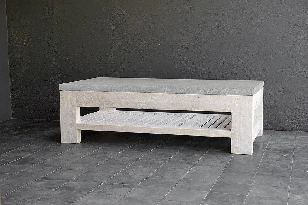Concrete & Reclaimed Teak Cocktail Table