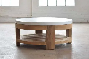 Concrete & Reclaimed Teak Cocktail Table
