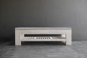 Concrete & Reclaimed Teak Cocktail Table