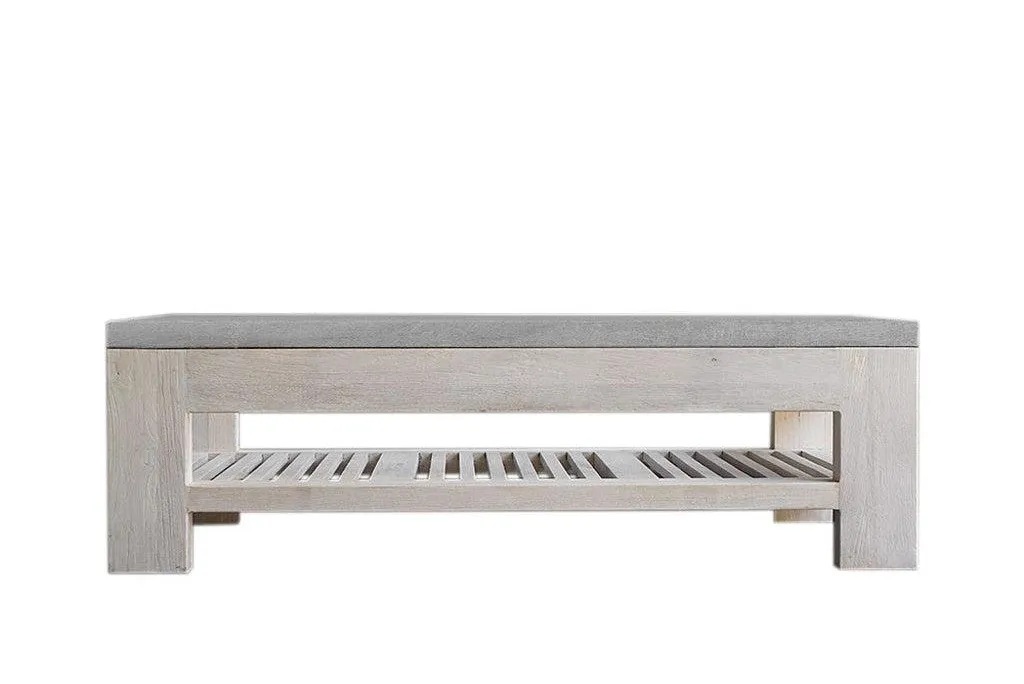 Concrete & Reclaimed Teak Cocktail Table