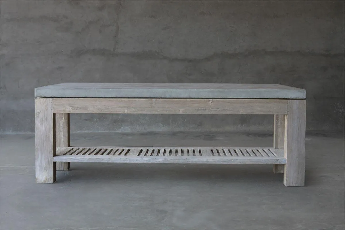Concrete & Reclaimed Teak Console