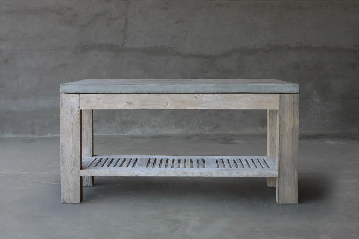Concrete & Reclaimed Teak Console