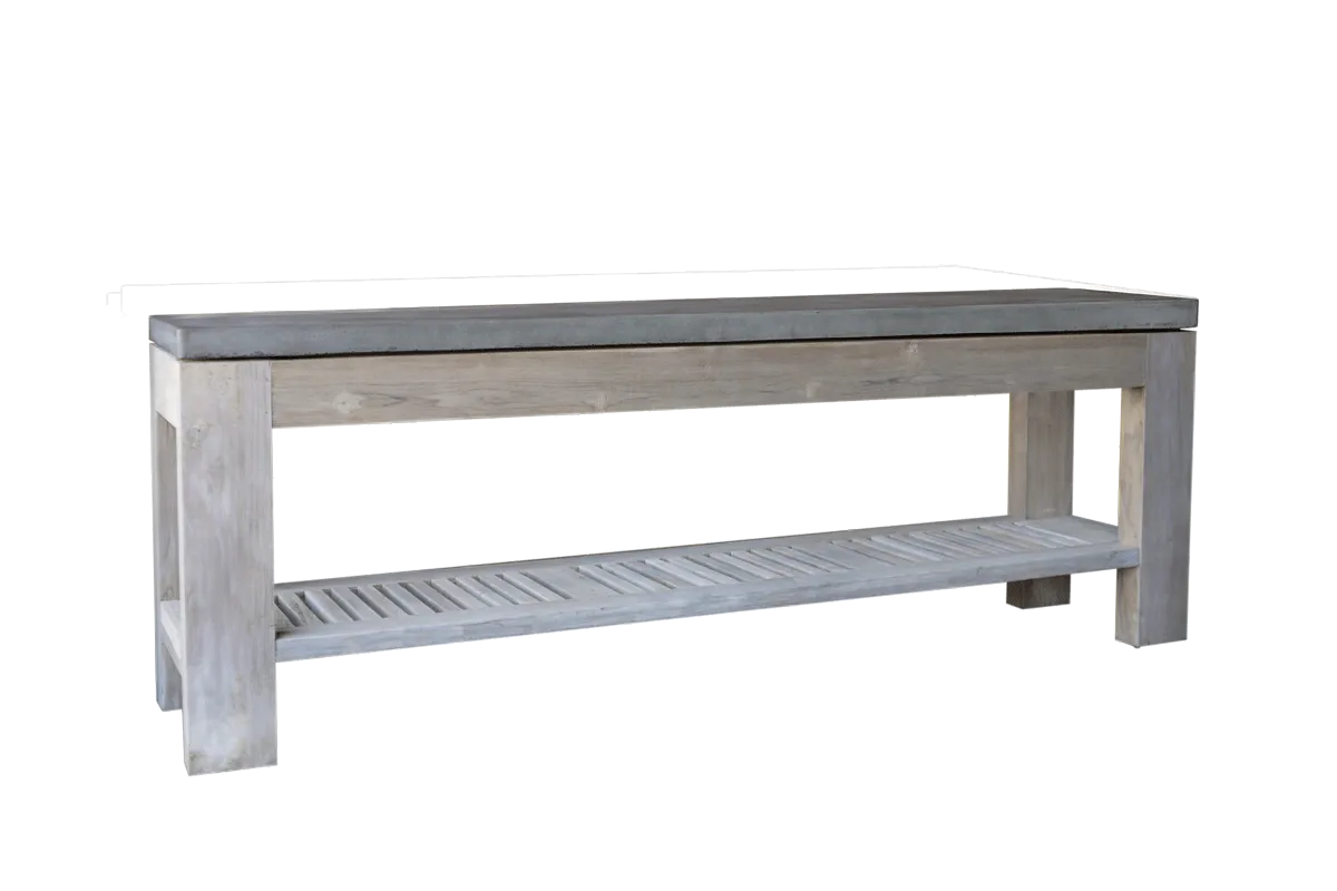 Concrete & Reclaimed Teak Console