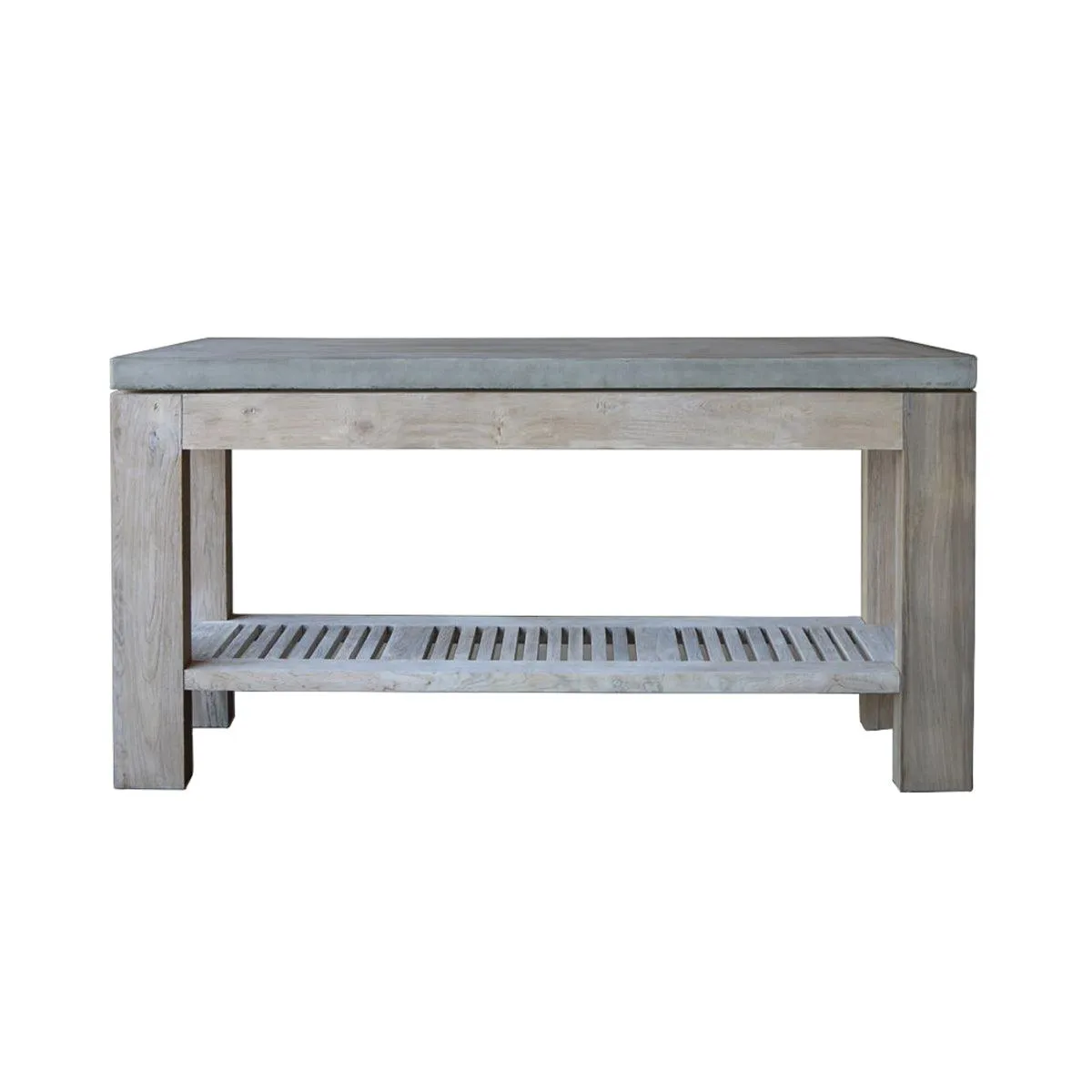 Concrete & Reclaimed Teak Console