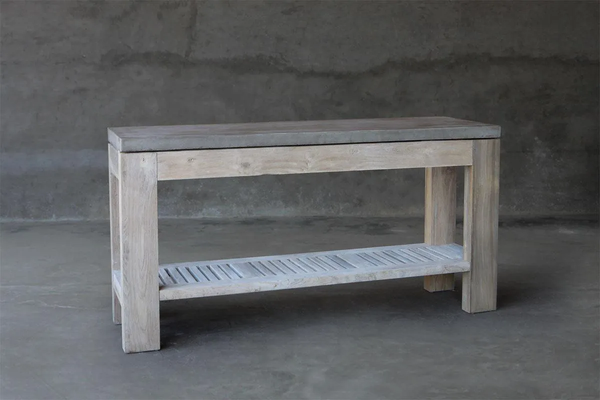 Concrete & Reclaimed Teak Console