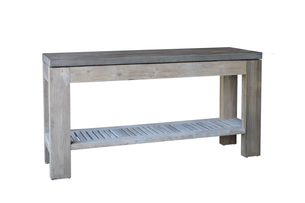 Concrete & Reclaimed Teak Console
