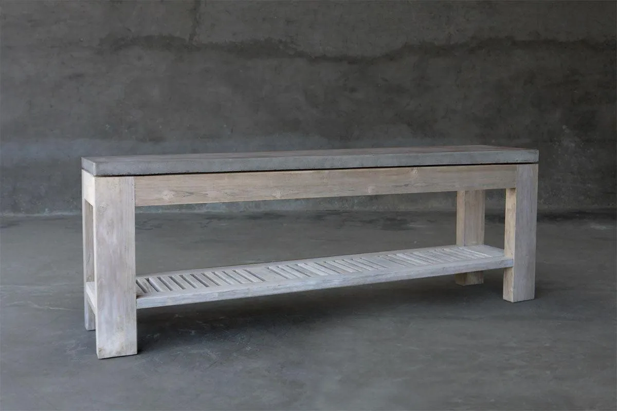 Concrete & Reclaimed Teak Console