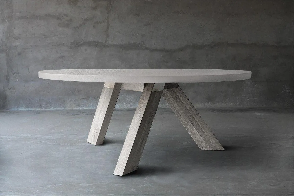 Concrete Top Dining Table - V Base