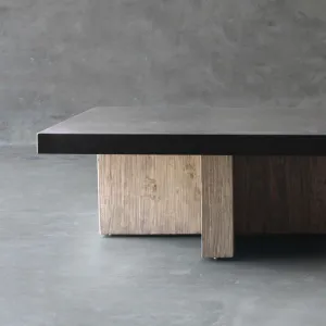 Concrete Top with Reclaimed Elm "T" Base Dining Table